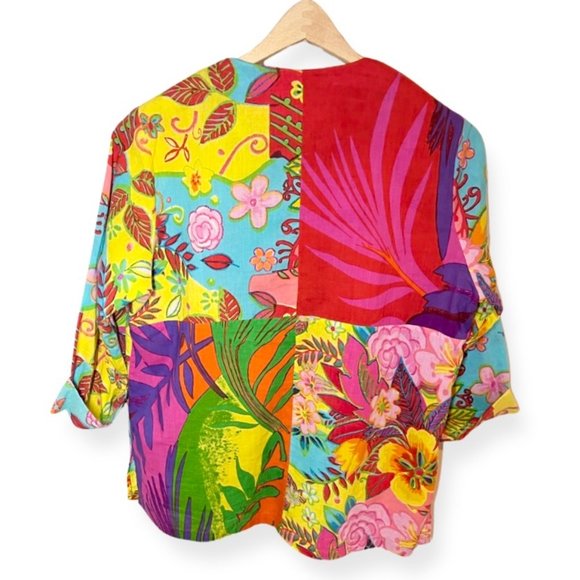 Vintage Sandy Starkman Colorful Floral Pullover Top Size Large - Picture 3 of 9
